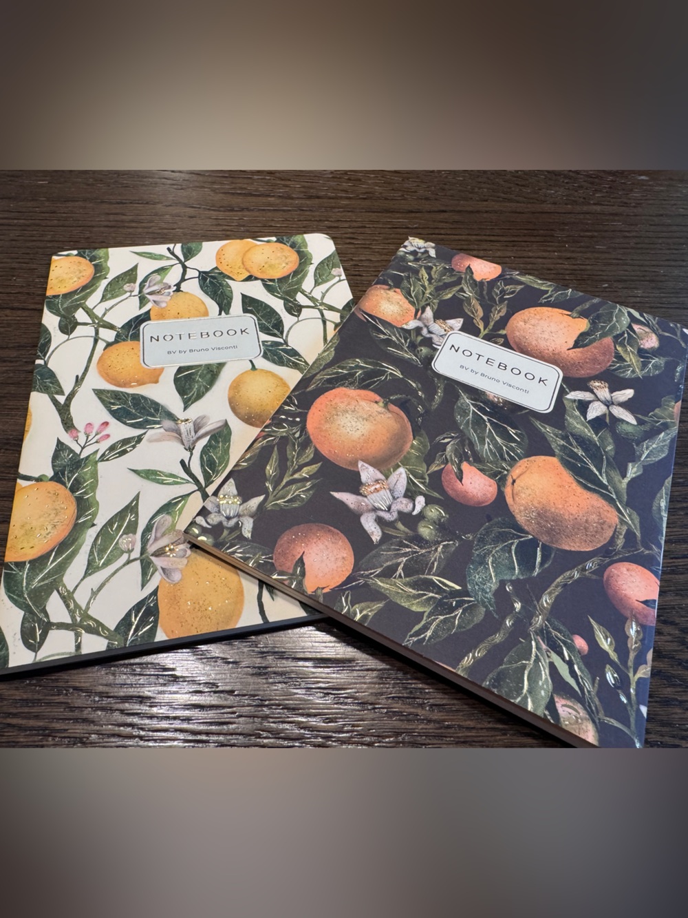 Set of 2 Gorgeous Gold Foil Detailed Soft Touch Notebook Journals - lovely gift!